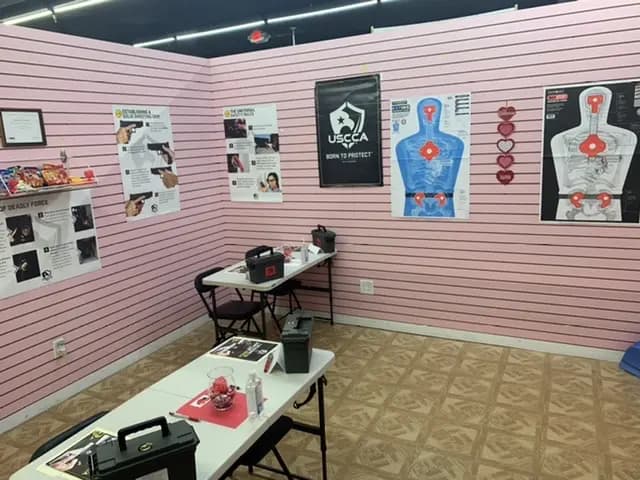 Interior view of 1865 Gunmen LLC shooting ranges facility in Atlanta