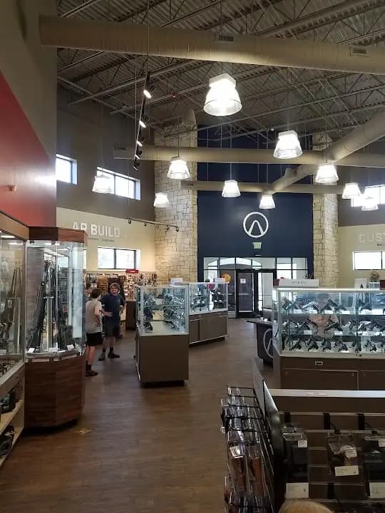 Interior view of Mission Ridge Range & Academy shooting ranges facility in San Antonio