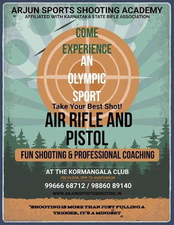 Interior view of Arjun sports shooting academy at The Koramangala Club shooting ranges facility in Bangalore