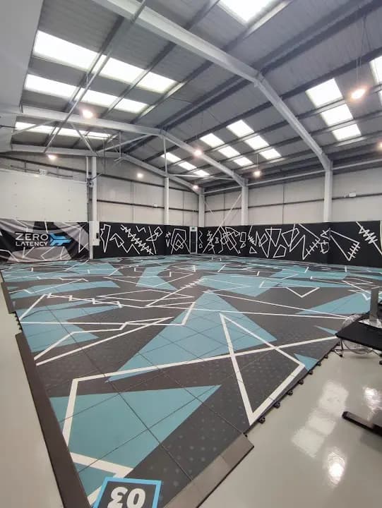Interior view of meetspaceVR (ft Zero Latency) vr games facility in Manchester