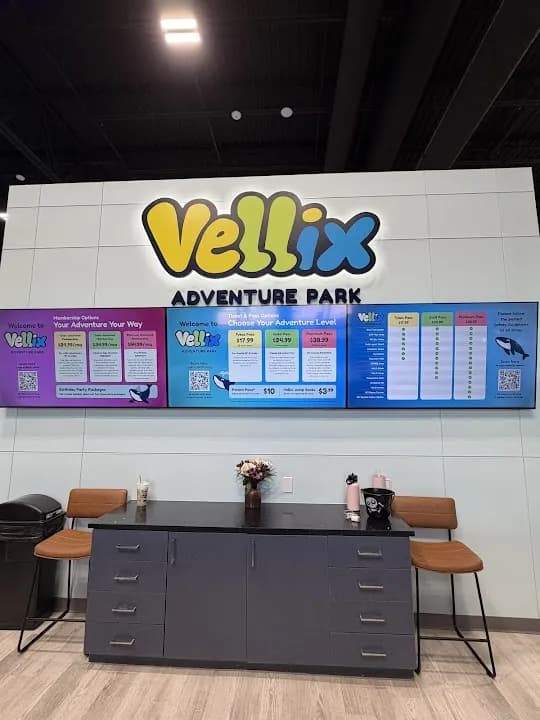 Interior view of Vellix Adventure Park vr games facility in Dallas