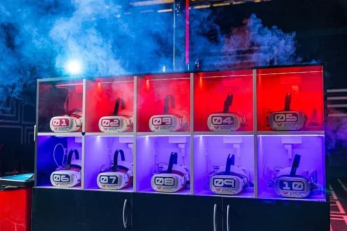 Interior view of Another World VR Atlanta vr games facility in Atlanta