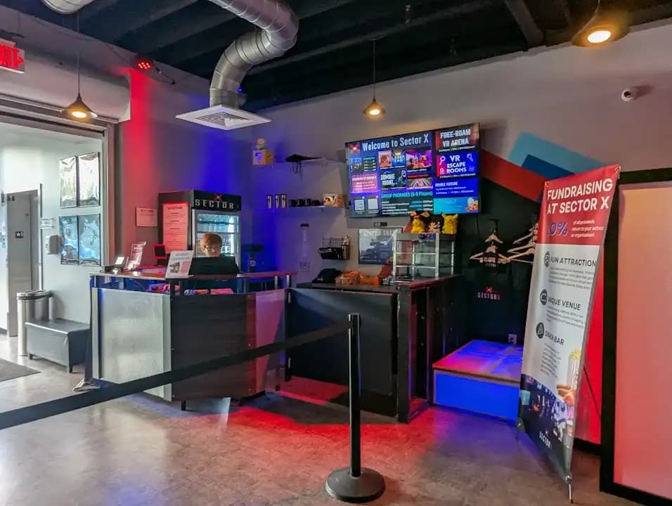 Interior view of Sector X Virtual Reality vr games facility in Philadelphia