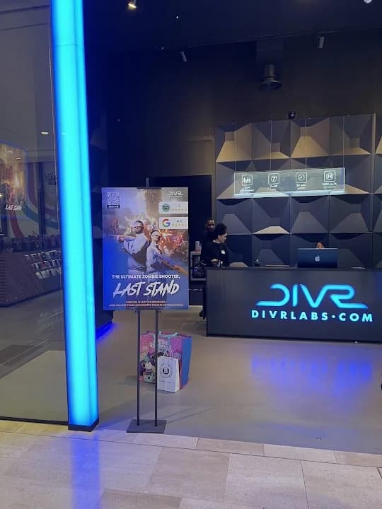 Interior view of DIVR Labs - Westfield London vr games facility in London