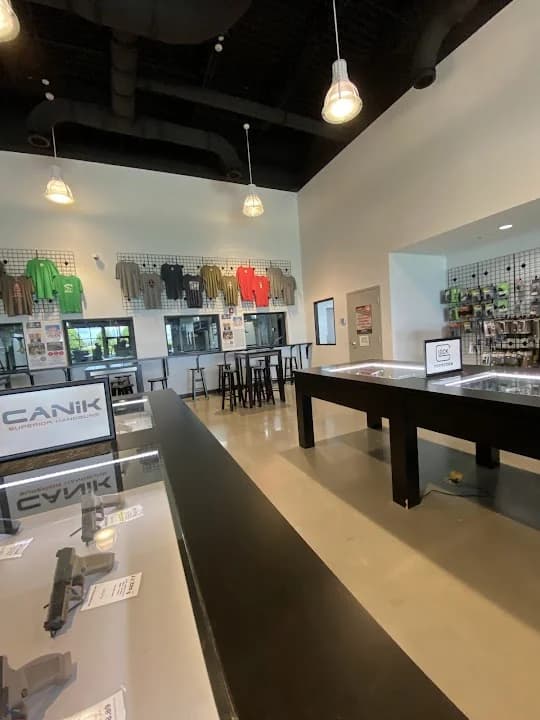 Interior view of Orlando Gun Club West shooting ranges facility in Orlando