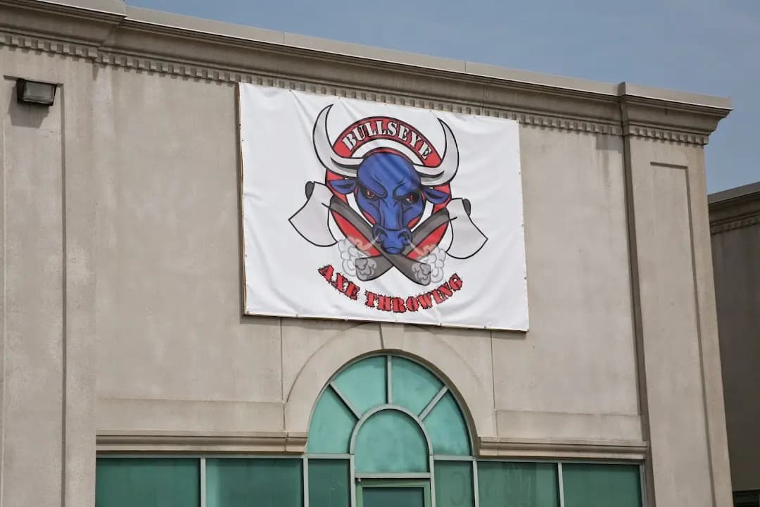 Interior view of Bullseye Axe Throwing Newmarket axe throwing facility in Toronto