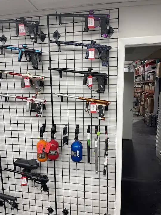 Interior view of Fearless Paintball paintball facility in Tampa