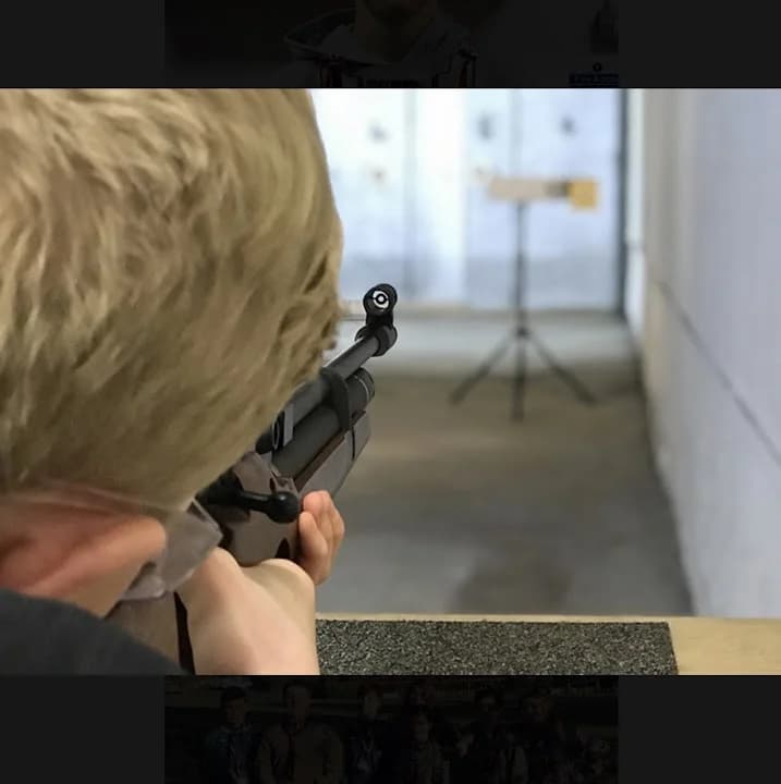 Interior view of Tameside Pistol club shooting ranges facility in Manchester