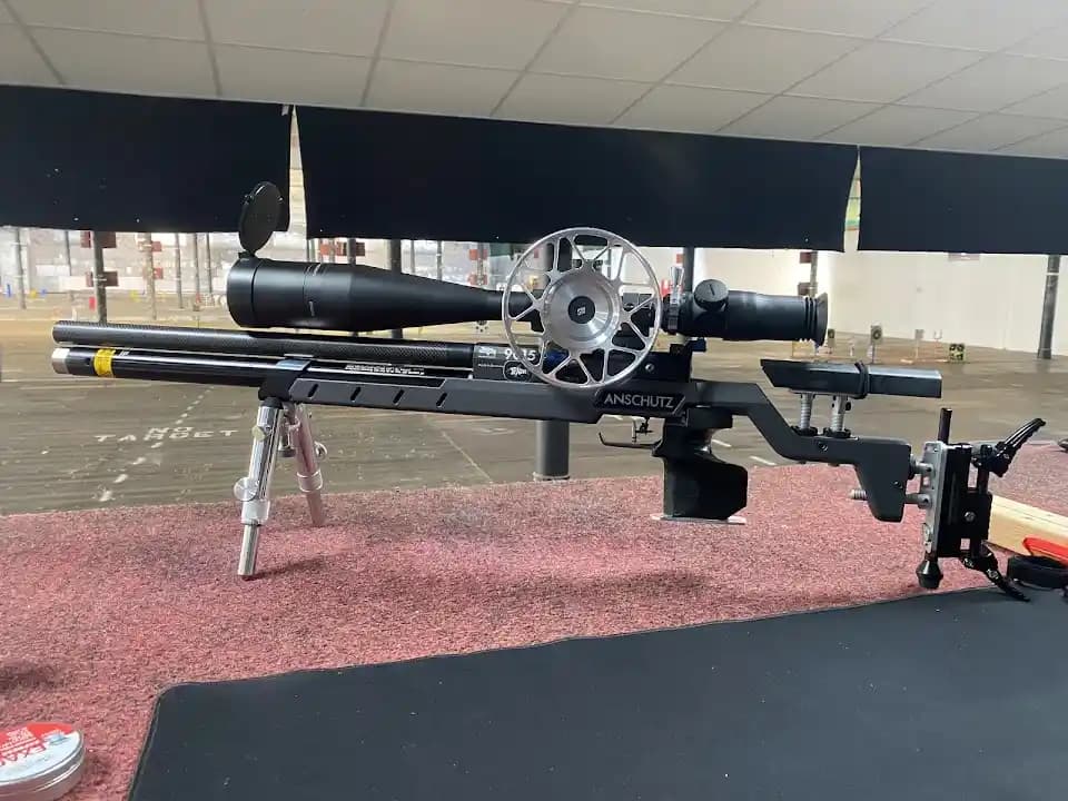 Interior view of Bolton Airgun Club @ The Mill shooting ranges facility in Manchester