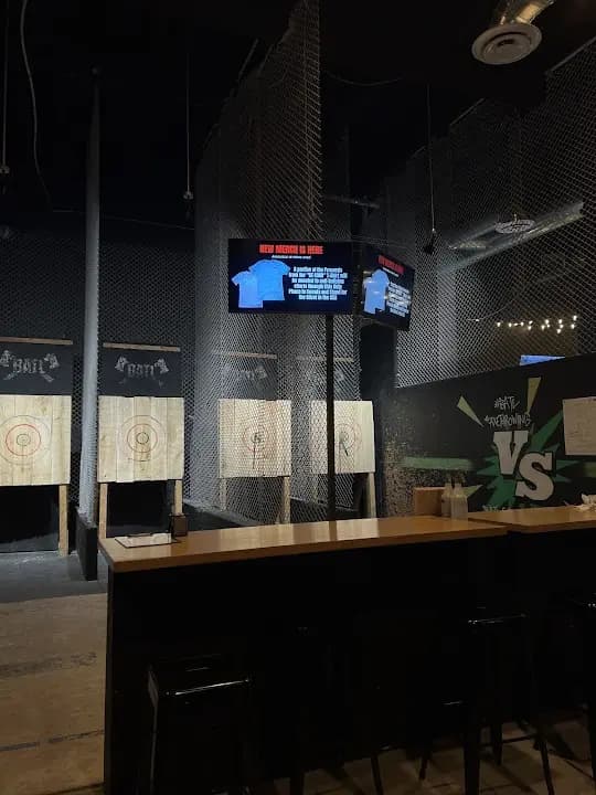 Interior view of BATL Grounds | Stock Yards axe throwing facility in Toronto