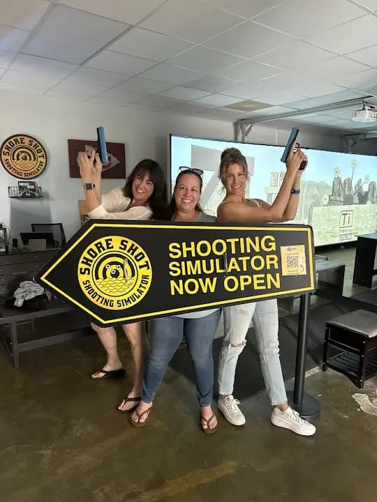 Interior view of Shore Shot shooting ranges facility in San Diego