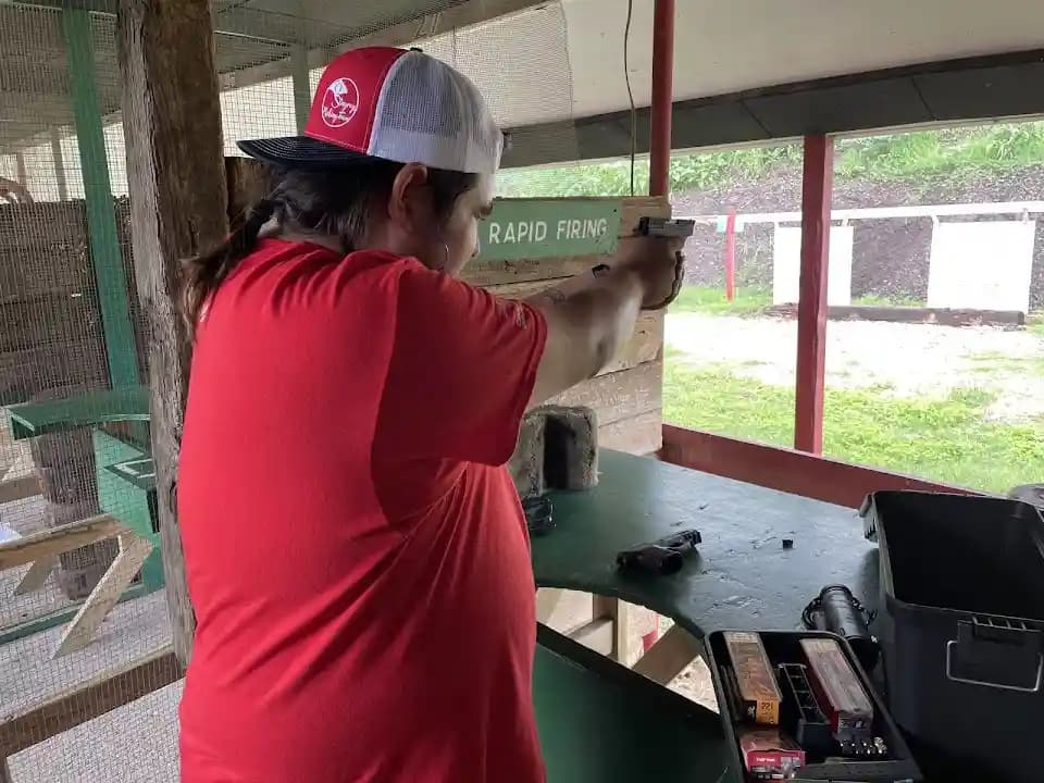 Interior view of Bracken Rifle and Pistol Recreational Range shooting ranges facility in San Antonio
